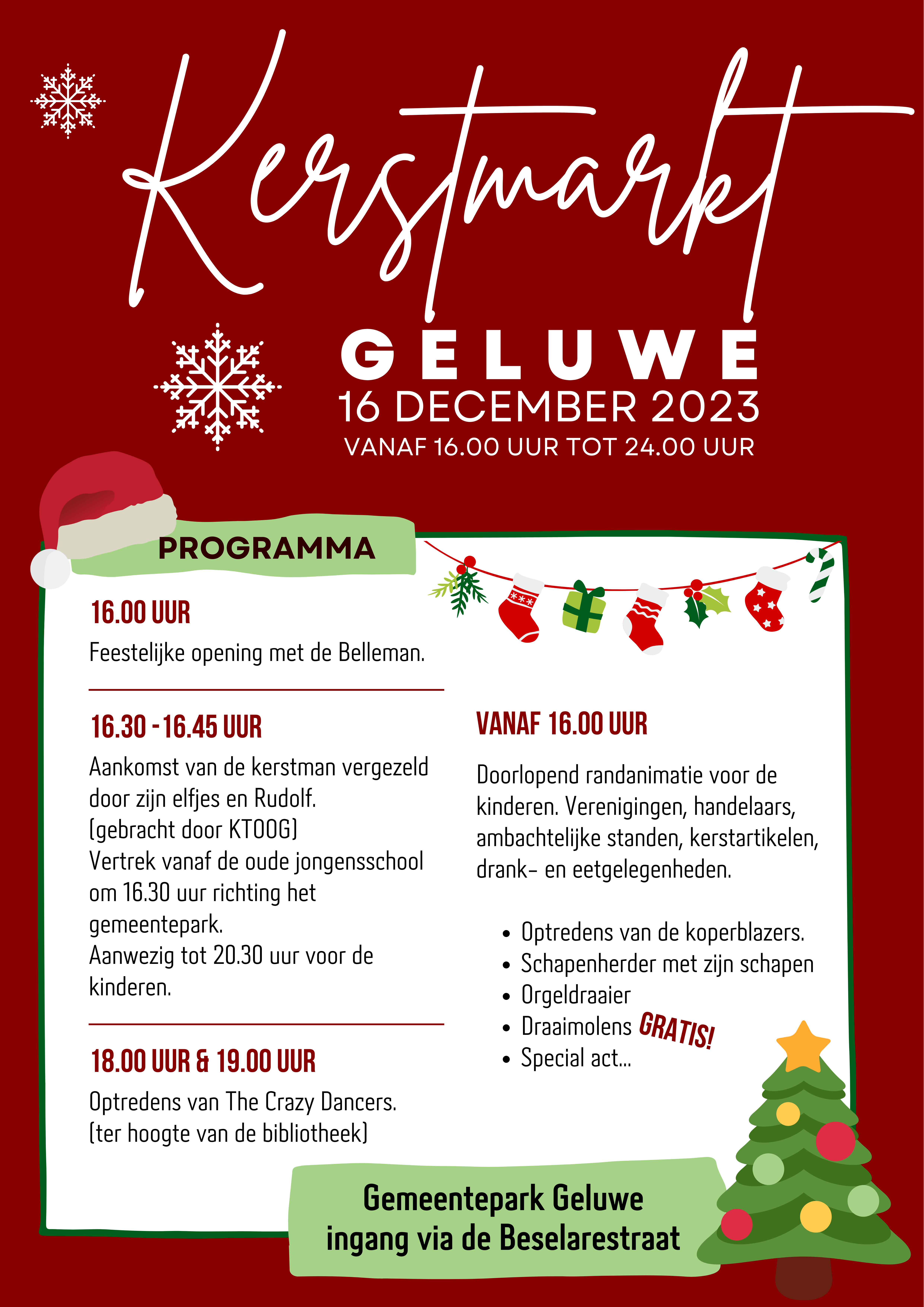 Programma kerstmarkt geluwe 2023